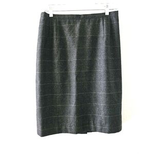 Giorgio Armani Collezioni gray plaid pencil skirt size 10 wool blend lined